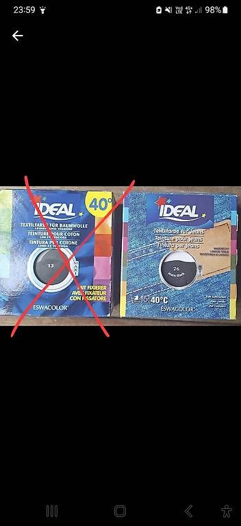Colori: IDEAL Textilfarbe Schwarz Jeans – Usato da Rüti ZH venduto da la-93