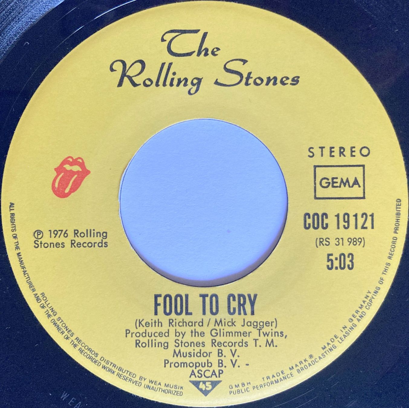 Vinyles: ROLLING STONES - FOOL TO CRY – D'occasion à Bottens par hotter-than-hell 2