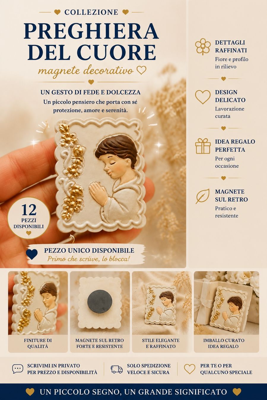 Calamite: Magnette decorativo Preghiera del Cuore – Nuovo e nell'imballaggio originale da Lugano venduto da solowolford 1