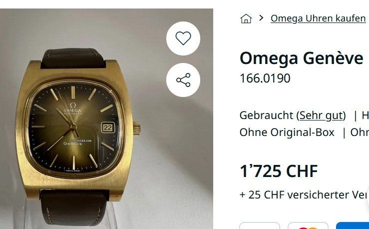 Armbanduhr vergoldet / Montre Omega Automatic plaqué or  G20 2