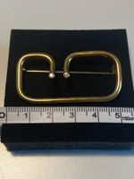 Edle Brosche, 2 Diamanten, 750-er Gelbgold, 18K