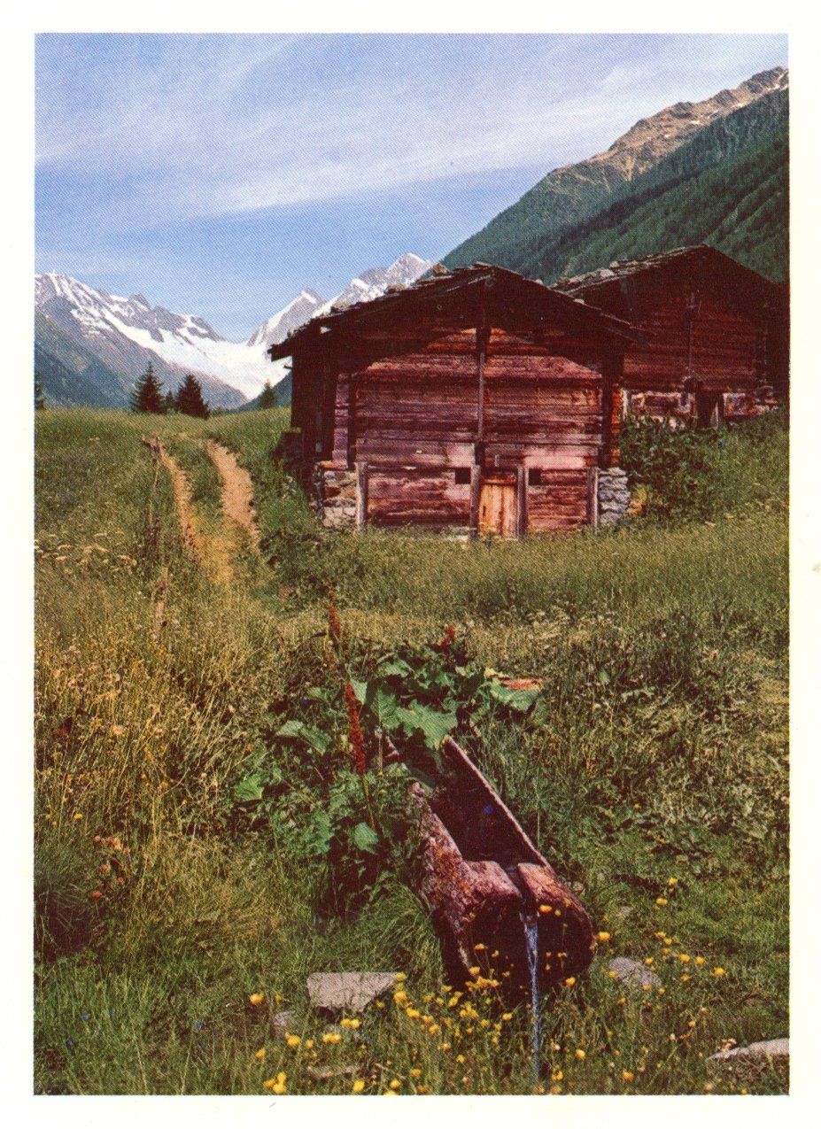 Cartoline postali: Lötschental   VS  -  Stadel und Holz-Trog – Usato da Brig venduto da Valcards54
