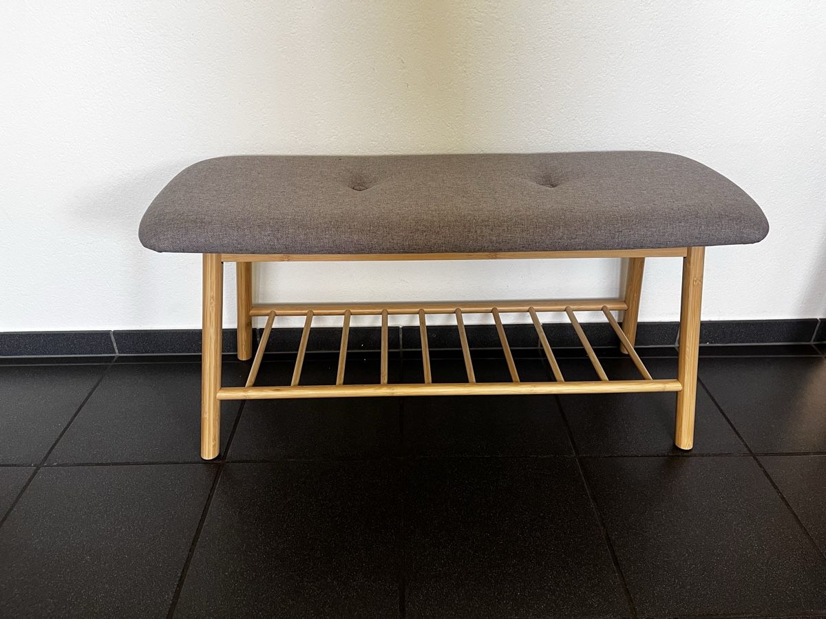Bancs: Grey fabric bench with shoe rack  – Neuf (Voir description) à Steffisburg par est_hvf5