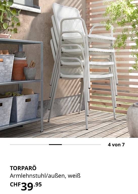 Ikea Sedie: 4 x Stabile IKEA Torparö Gartenstühle – Usato da Flawil venduto da mar_9chb 4