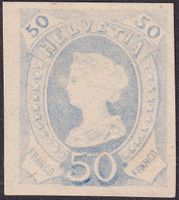 Stehende Helvetia (Alternativ-Probe) 50c hellgrau