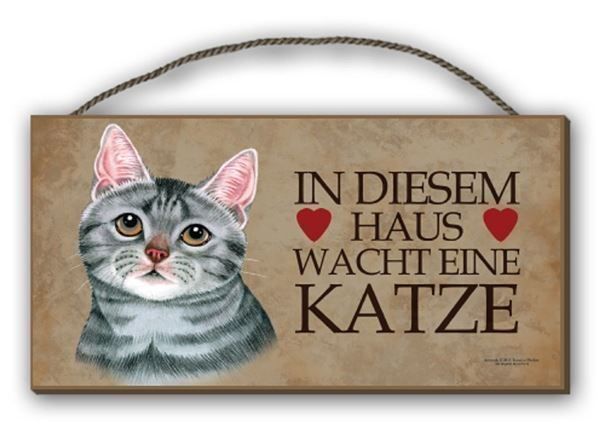 Calamite: Holzmagnet-HAUS WACHT KATZE – Nuovo e nell'imballaggio originale da Rupperswil venduto da big-one-sale