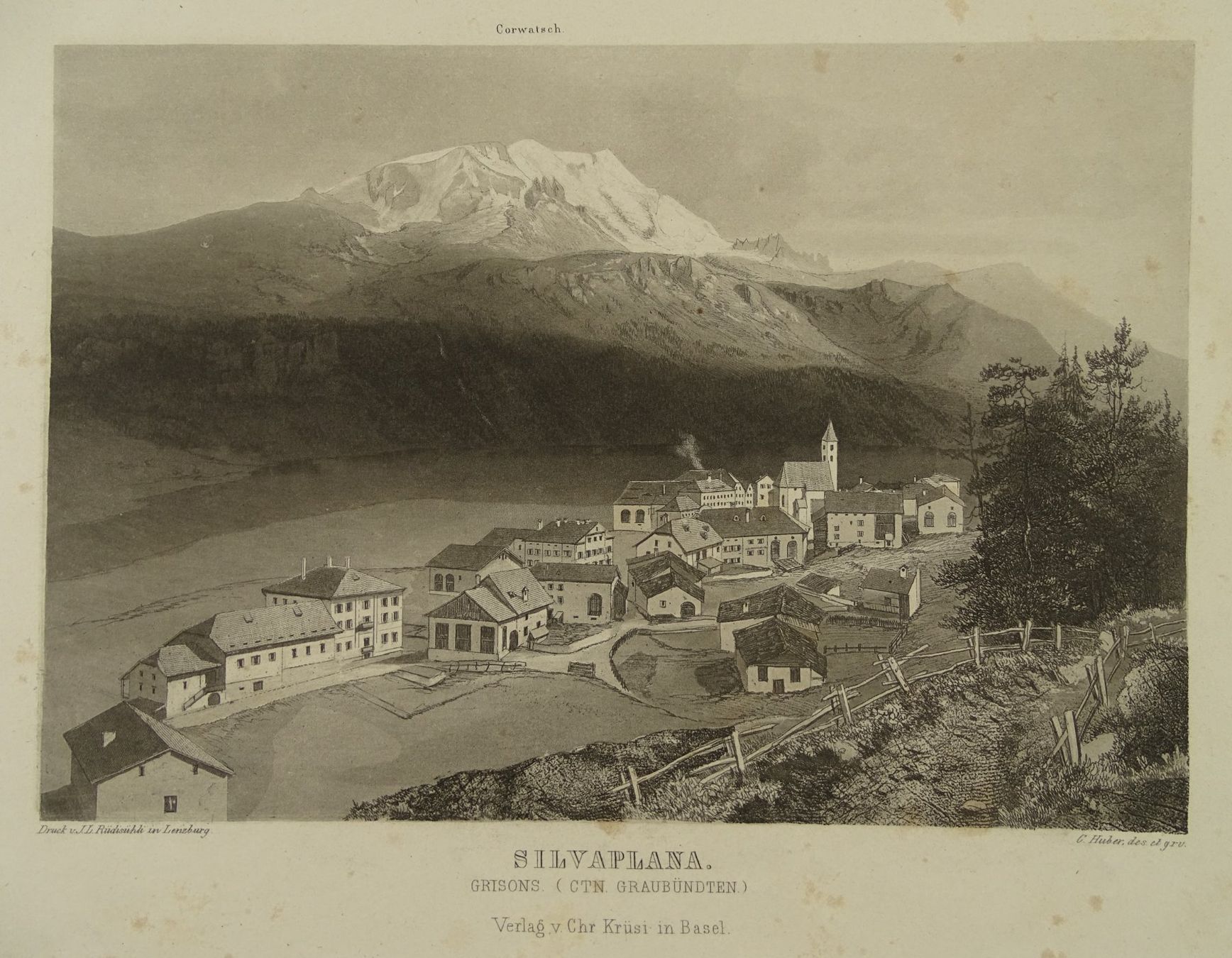 Stiche: SILVAPLANA, AQUATINTA UM 1870 – Gebraucht aus Grüningen von Kartensammler 2