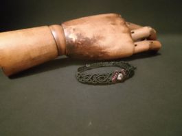 handgemachtes Makramee Armband mit Rhodonit