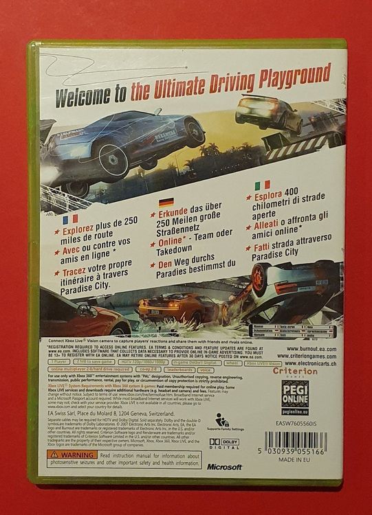 Jeu Xbox 360 Burnout Paradise + Trivial Pursuit The Ultimate Boxe - Version PAL - Bon état