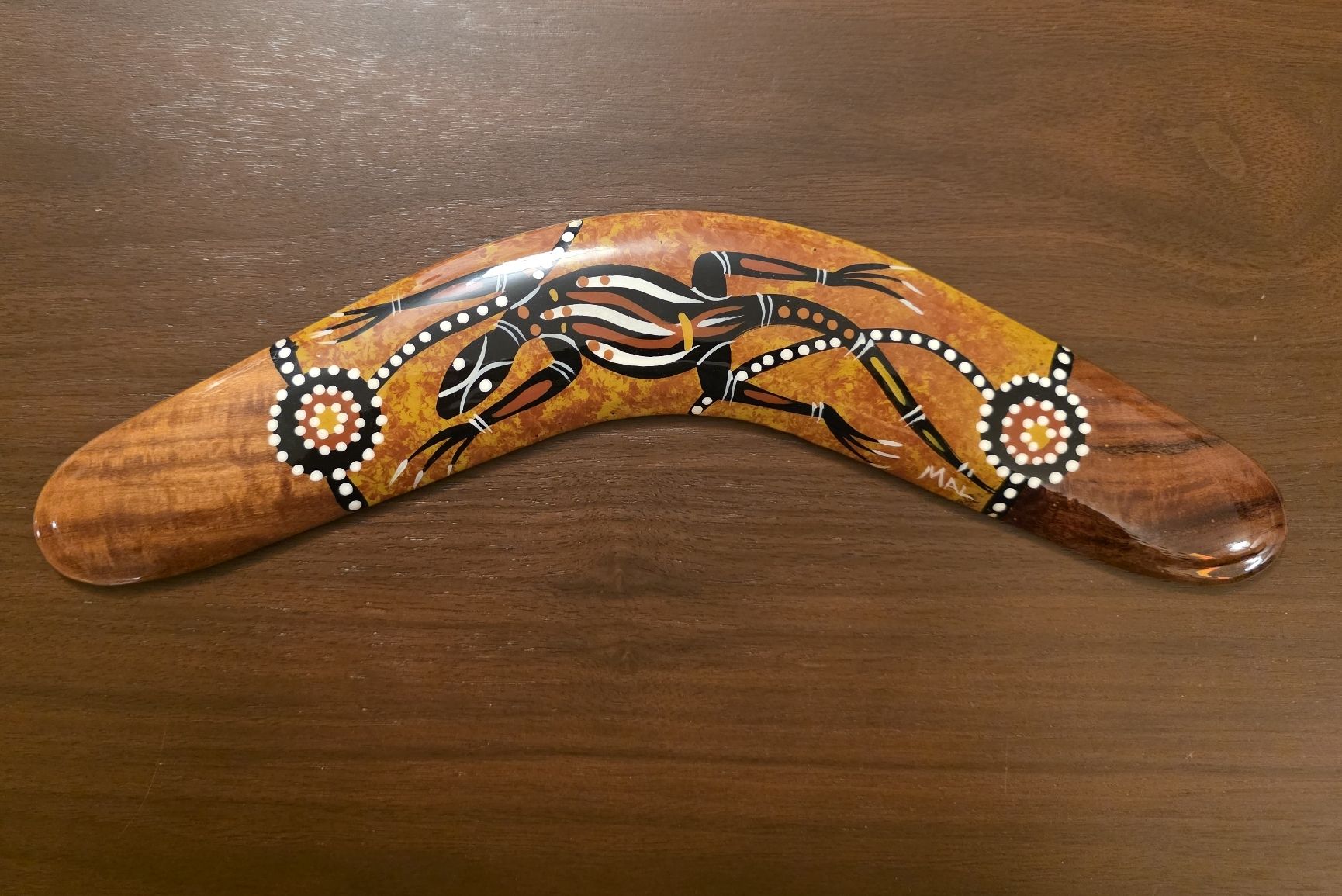 Tutte le decorazioni: Handbemalter Aboriginal Boomerang, Lizard Design, Holz – Usato da St. Gallen venduto da DP_St.Gallen 1