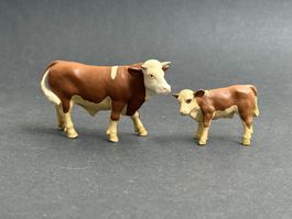Schleich Jungbulle braun weiss Fleckvieh Kalb junger Bulle