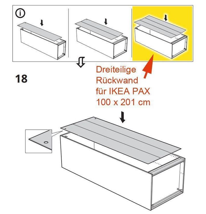 Rückwand für IKEA PAX 100 x 201 cm Kaufen auf Ricardo