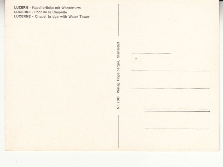 Ansichtskarten: Luzern Kapellbrücke ca. 1970 – Gebraucht aus Bürglen TG von StampGraf 1