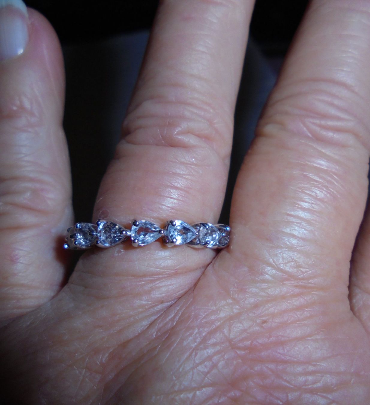 Ringe: Echtschmuck: Eternity-Ring mit Weissem Topas, Silber 53/17 – Neu (gemäss Beschreibung) aus Zuchwil von maumauchi 4
