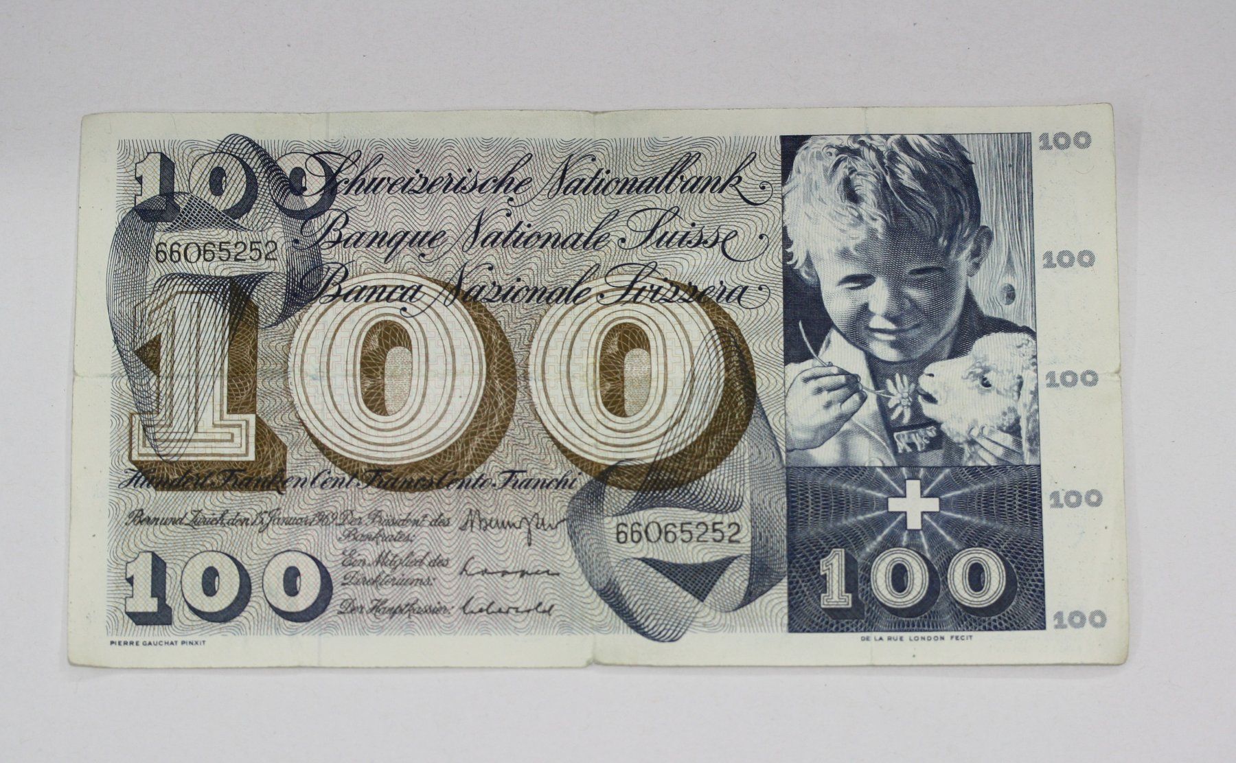Billets de banque: 100 Franken Note 1969 – D'occasion à Chur par Invinoveritas