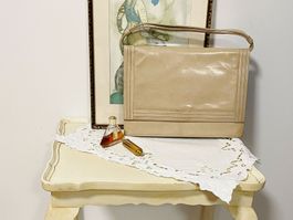 Kleines Täschchen Clutch BALLY VINTAGE 1970s hellbeige