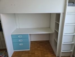 Ikea Smastad Hochbett Bett mit Pult und Schubladen 