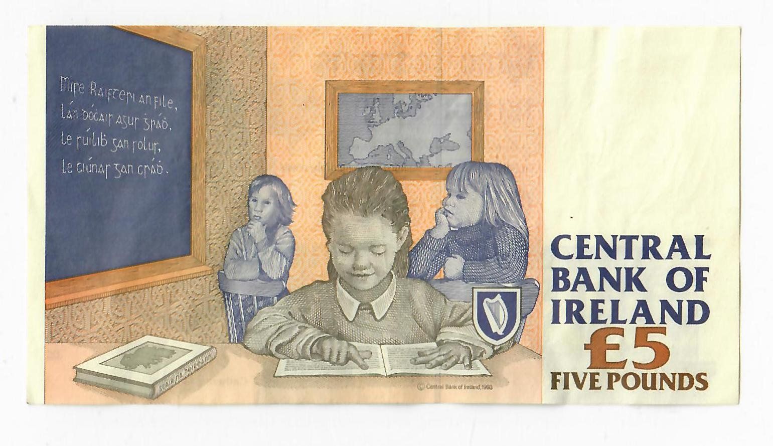 Banconote: Banknote Irland, 5 Pounds, 1998 – Usato da Landquart venduto da balboajimmy 1