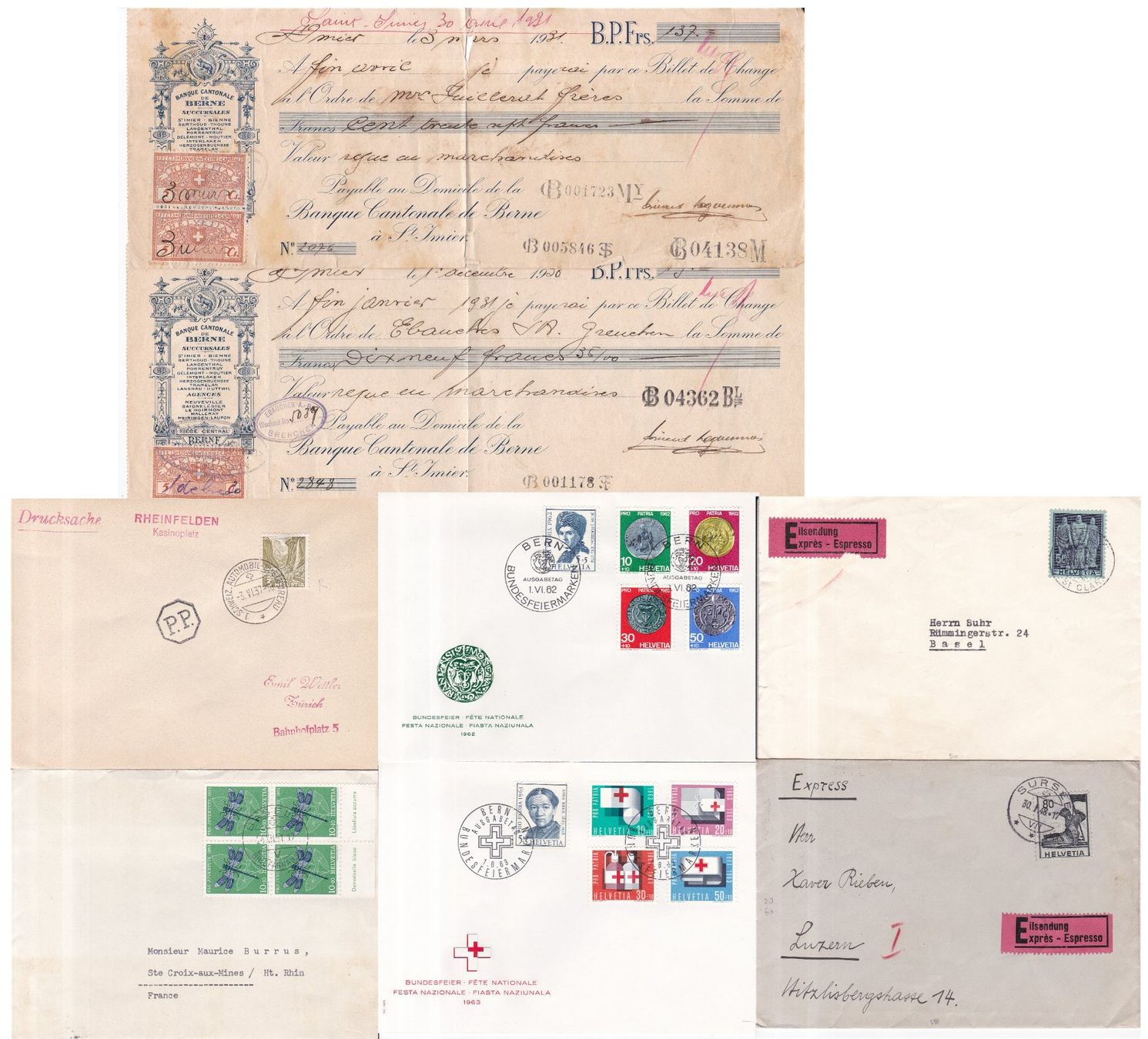 Tutti i francobolli: 63 Stk. Alte CH Briefe, Postkarten, Belege – Usato da Münchwilen AG venduto da Nesar 4