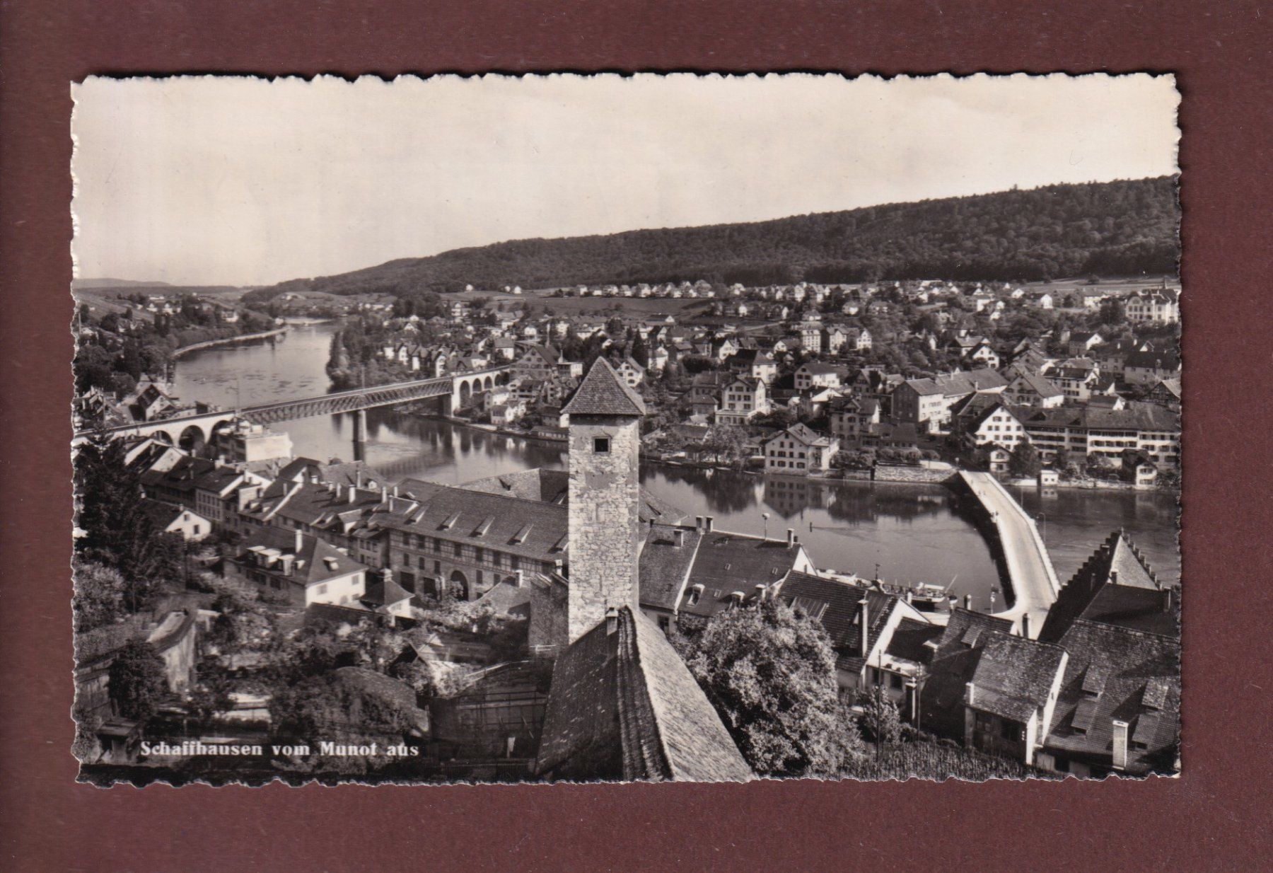Cartoline postali: SCHAFFHAUSEN vom Munot aus - 1951 – Usato da Pully venduto da nicecards