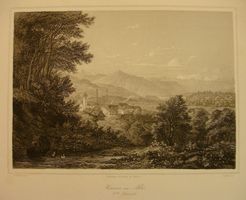 HAUSEN AM ALBIS, STAHLSTICH 1856