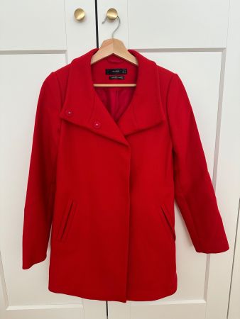 Roter Hallhuber Wollmantel Gr. 34 - Top Zustand!