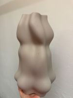 Moderne Blumenvase, Keramik, hellgrau, Top Zustand!
