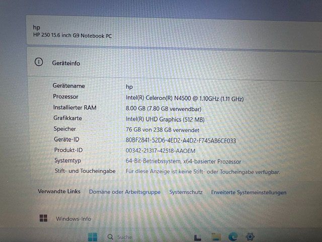 Hewlett Packard Notebook: HP 250 15.6 inch G9 Notebook PC – Nuovo (secondo la descrizione) da Safnern venduto da nocturnalis 4