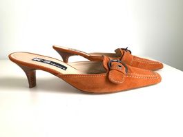 neuwertige K+S Mules Schuhe Pantoletten Echt-Leder 6,5/39,5