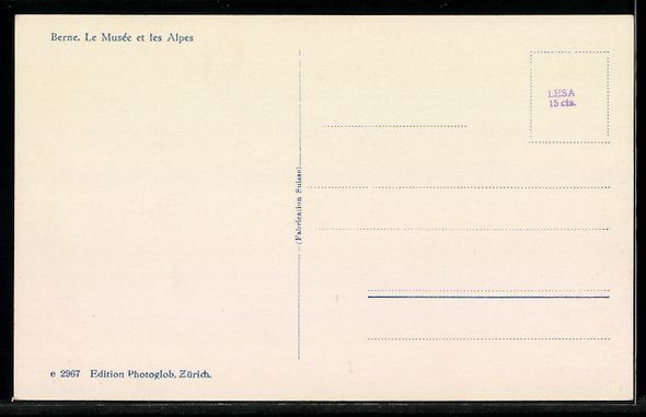 Cartoline postali: AK Bern, La Musée et les Alpes – Usato da Berlin venduto da bartko-reher 1