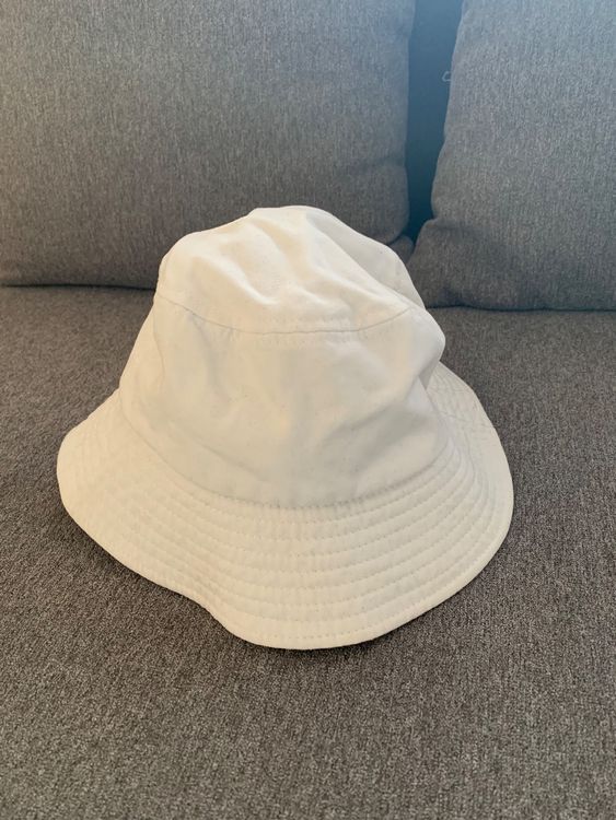 Chapeau Bob Blanc En Coton - Taille Unique - Ficelle Réglable - Style Urban