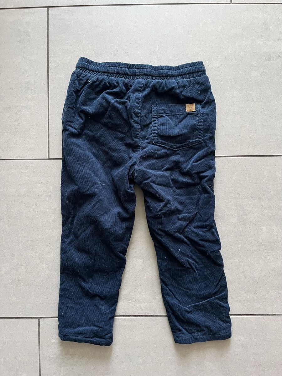 Pantaloni: Blaue Chenille-Hose, Gr. 98 – Usato da Zürich venduto da jmg_8005 1