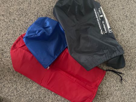 3 Reise-/Packsäcke. rot blau grau Nylon neuwertig...