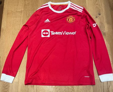 Manchester United Fussballshirt Ronaldo 7 rot Langarm Grö...
