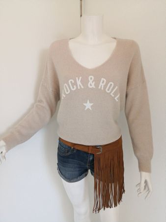 🤩ZARA STRICK PULLOVER BEIGE & ROCK & ROLL-DRUCK & D&G P.