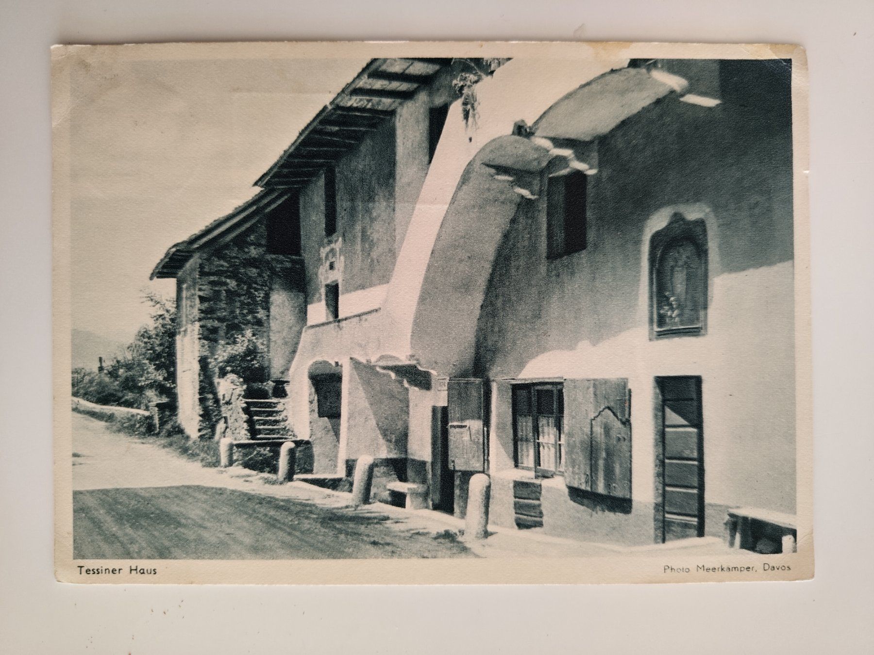 Cartoline postali: Historisches Tessiner Haus, Ansichtskarte, datiert 1941 – Usato da Ohmstal venduto da Lebensfreude05