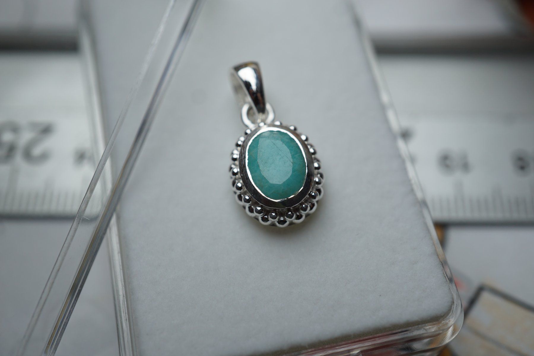 Ciondoli: Amazonit  Facettiert     925 Silber Anhänger edel Im Böxli – Nuovo e nell'imballaggio originale da Eschenbach SG venduto da topstone 6