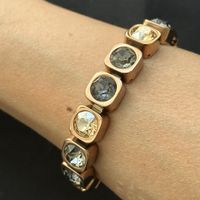 Massive 18KGP Edelstein Rosa Goldene Armkette
