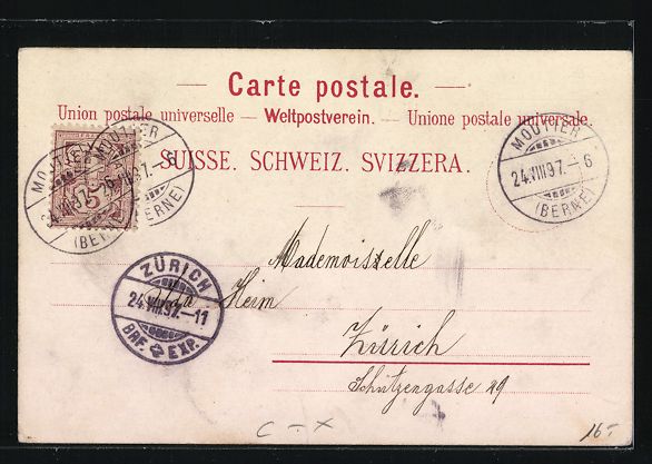 Cartes postales: Litho Moutier, Flusspartie, Gesamtansich – D'occasion à Berlin par bartko-reher 1