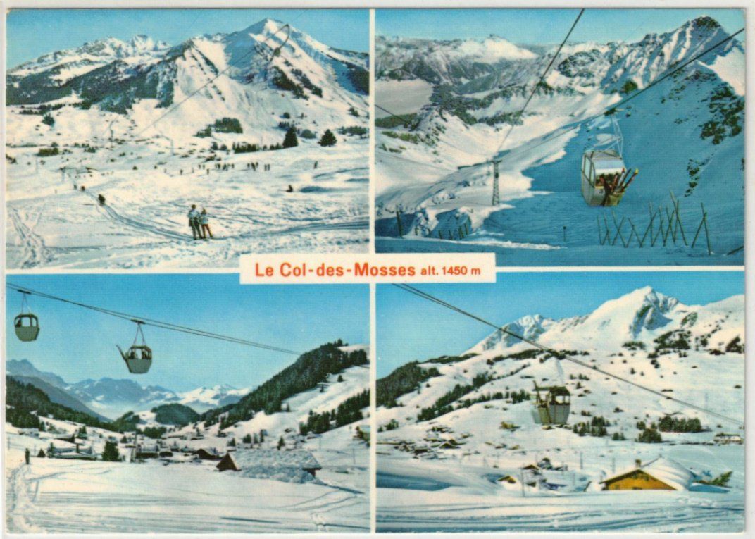 Cartes postales: Col des Mosses - 4 Bild AK mit Gondelbahn ua. – D'occasion à Binningen par Mountainrider