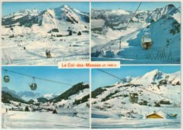 Col des Mosses - 4 Bild AK mit Gondelbahn ua.