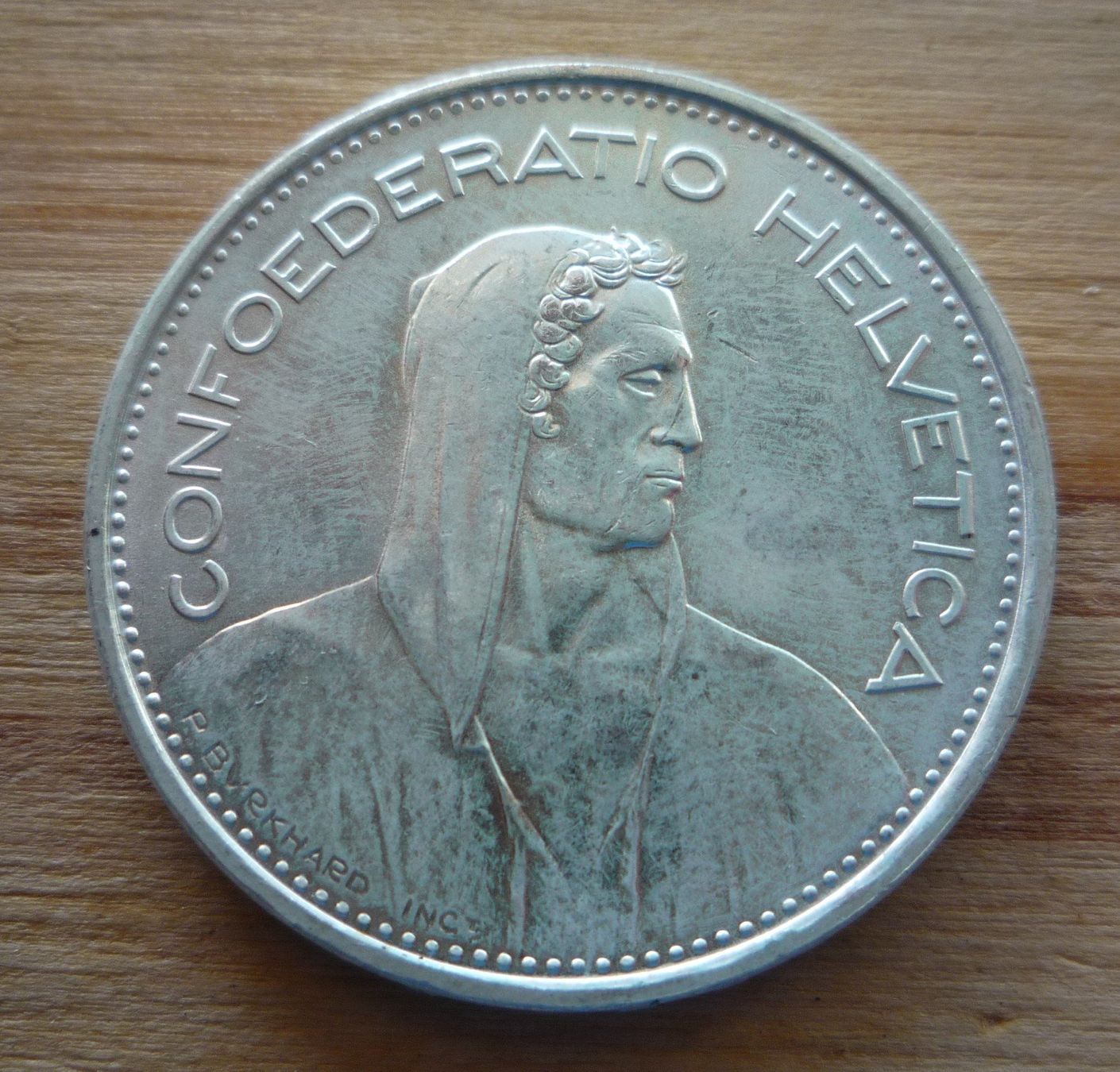 Alle Münzen: 5 Franken 1966, silber – Gebraucht aus Rieden SG von Brockehuesli 1