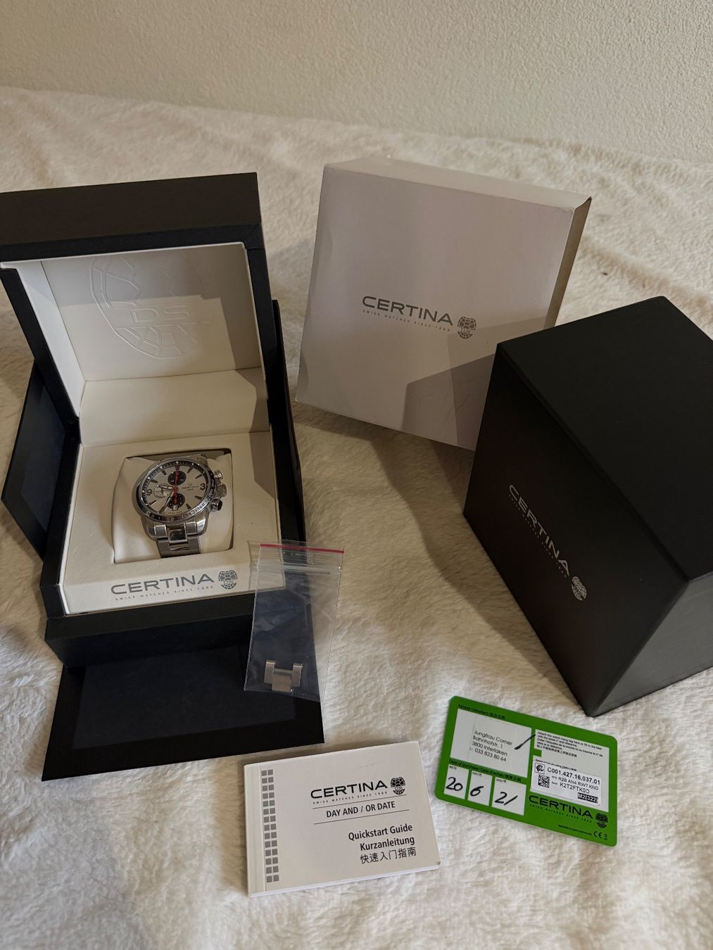 Certina Orologi: Certina DS Podium Automatic Chrono mit Box und Papiere läuft – Usato da Altnau venduto da SwissGoldTime