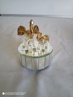 Glas Spieluhr Elefanten auf Spiegel-Sockel, spielt "Shine"