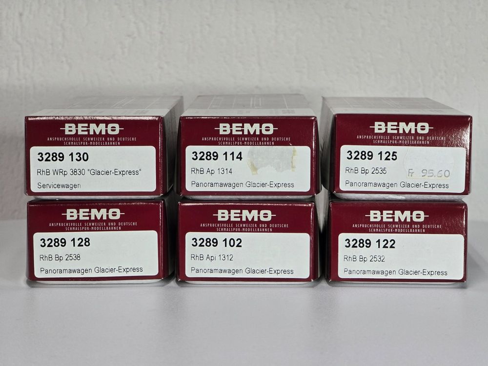 Bemo, 3289102, Panoramawagen Glacier Express, Set 6 St., NEU (Neu und ...