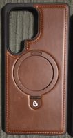 Samsung S25+ und S25 Ultra Case Brown Leather mit Ring Stand