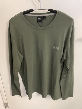 Hugo Boss Herren Langarmshirt Olivgrün, Grösse M, Neu!