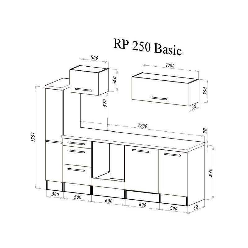 Cucine complete: 509 Küchenzeile Singleküche 250cm Ei/G - Küche Einbauküche – Nuovo e nell'imballaggio originale da Wallenwil venduto da toesstalvertrieb 8