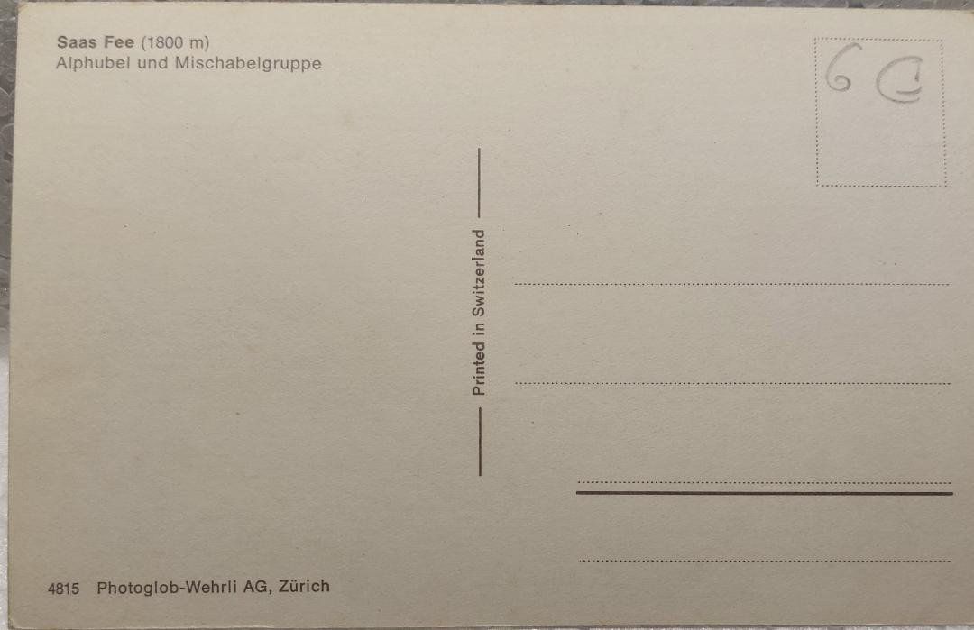 Cartoline postali: SAAS-FEE - Alphubel und Mischabelgruppe – Usato da Delémont venduto da Domdom1 1