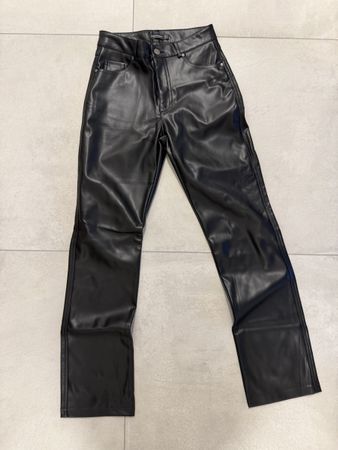 Stradivarius Faux Leather Trousers XS